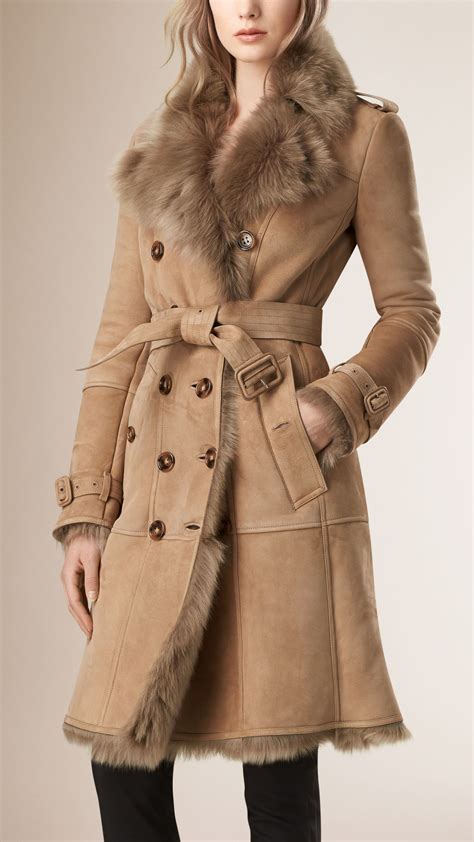 burberry faux fur coat|Burberry women's coat.